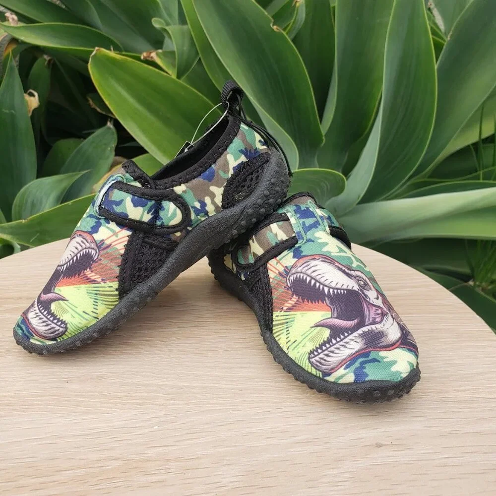 New Size 5 Jurassic Park World sneakers water pool beach shoes Velcro dinosaur